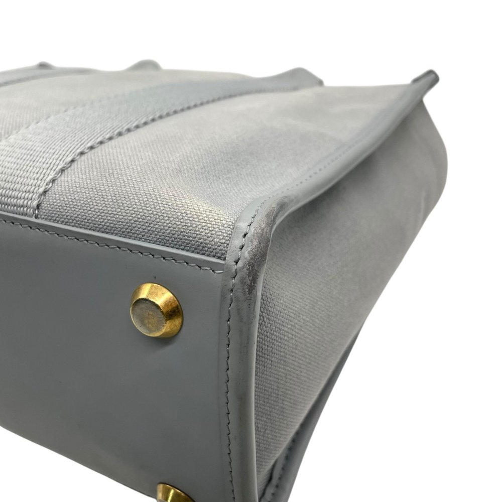 BALENCIAGA Hardware Small Tote Bag/Shoulder Bag, Gray Canvas and Leather with... - Picture 13 of 16